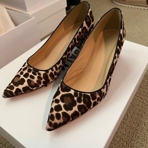 JCrew genuine leather and pony hair pumps - leopard prints